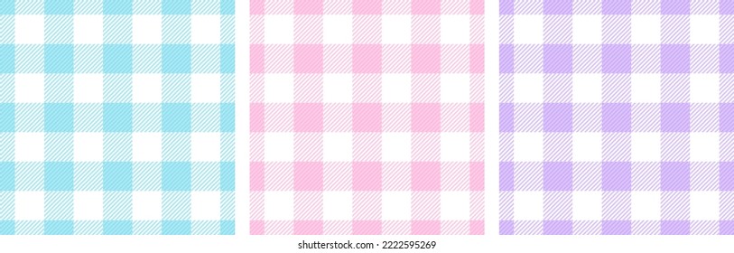 Gingham tablecloth Linien Zellen geometrische nahtlose Paterns Design. Plaid tartan flannel Stoffdruck für Tischdecken. Überkreuzte Streifen Deckenstruktur.