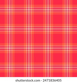 Gingham texture background check, page plaid fabric pattern. Canadian vector tartan textile seamless in red and pink color.