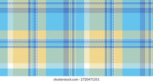 Gingham Vektor Textur Textil, sechziger Jahre kariertes Hintergrund Muster. Bestellen Sie Tartan Check nahtlosen Stoff in Cyan und Bernstein Farben Palette.