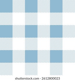 Gingham or Vichy Plaid Pattern. Textile print for tabletop, picnic blanket, basket napkin, shirt or handkerchief. Cotton, linen or flannel design. Vector Checkered Geometric flat illustration.