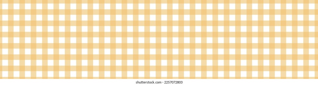 Gingham yellow pattern. Vichy tablecloth for picnic. Square texture for cloth. Vector illustration