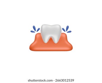 Icono de gingivitis Ilustración 3D Render