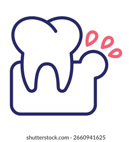 Gingivitis Symbol Farbe Vektorgrafik