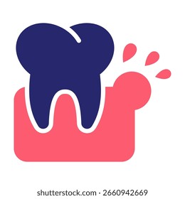 Ilustración vectorial de relleno de iconos de gingivitis