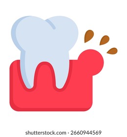 Gingivitis-Symbol, flache Vektorgrafik