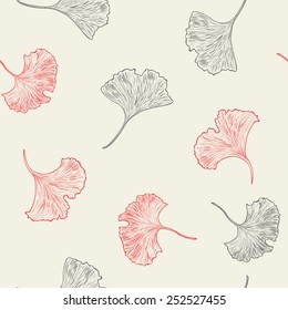 Gingko biloba seamless background