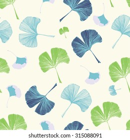 Gingko biloba seamless pattern background