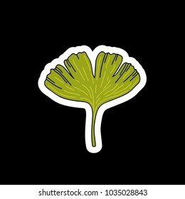 gingko leaf doodle icon