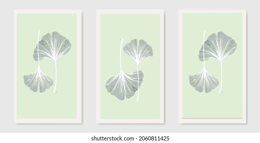 gingko leaf wall art with cute colors