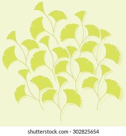 Gingko leaves vector design illustration.