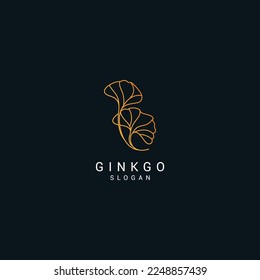 Gingko logo design icon vector