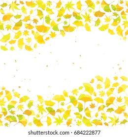 Ginkgo autumn background Japanese paper style