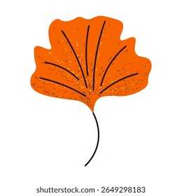 Ginkgo autumn leaf. Bright stylized autumn ginkgo leaf