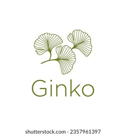 Ginkgo biloba flower logo design