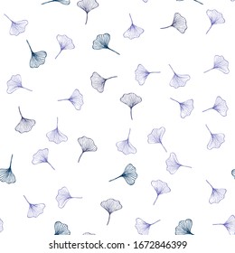 Ginkgo Biloba Hans Drawn Seamless Wallpaper Design. Organic cosmetic floral continuous background. Leaf pattern print.