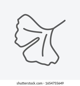 Ginkgo biloba icon line symbol. Isolated vector illustration of icon sign concept for your web site mobile app logo UI design.