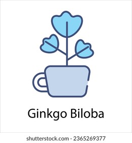 Ginkgo Biloba icon vector stock illustration