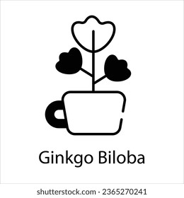 Ginkgo Biloba icon vector stock illustration