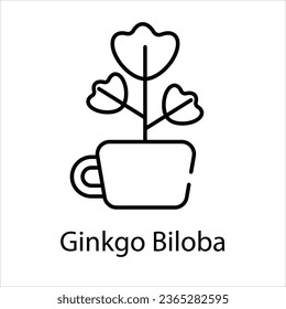 Ginkgo Biloba icon vector stock illustration