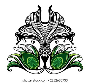 Ginkgo biloba illustration isolated on white background. Ginkgo biloba leaf vector illustration.
