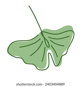 Ginkgo Biloba Leaf 2 upside down, elements for logo or template