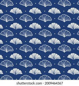 Ginkgo biloba leaf background pattern design. Luxury nature leaves outline design for various textiles and the design of medical cosmetics. Vector illustration.