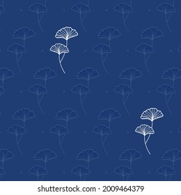 Ginkgo biloba leaf background pattern design. Luxury nature leaves outline design for various textiles and the design of medical cosmetics. Vector illustration.