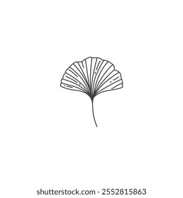 Ginkgo biloba leaf flat vector design