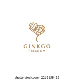 Ginkgo Biloba Leaf Gold And Green  Nature  eco icon. Vector illustration. Leaflet organic icon.