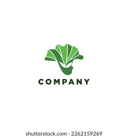 Ginkgo Biloba Leaf Gold And Green  Nature  eco icon. Vector illustration. Leaflet organic icon.