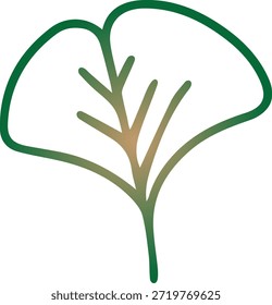 Ginkgo biloba folha ícone vetor para a natureza, bem-estar e projeto de ervas.