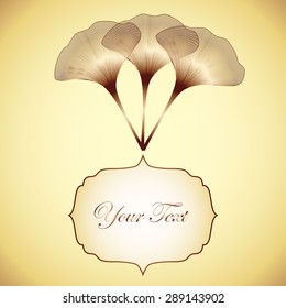 Ginkgo Biloba leaf  invitation  card