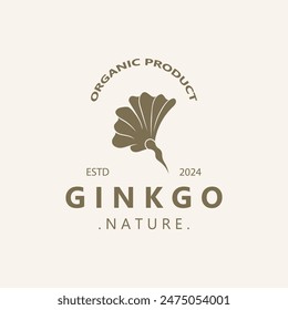 Ginkgo biloba leaf logo. can be used for herbal health products modern style logo design template