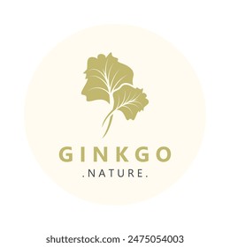 Ginkgo biloba leaf logo. can be used for herbal health products modern style logo design template