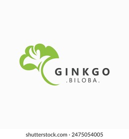 Ginkgo biloba leaf logo. can be used for herbal health products modern style logo design template