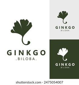 Ginkgo biloba leaf logo. can be used for herbal health products modern style logo design template