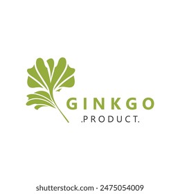 Ginkgo biloba leaf logo. can be used for herbal health products modern style logo design template