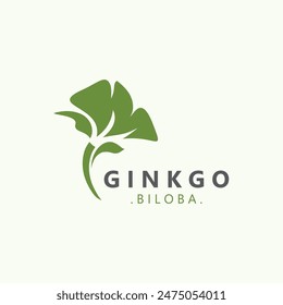 Ginkgo biloba leaf logo. can be used for herbal health products modern style logo design template