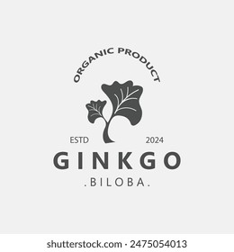 Ginkgo biloba leaf logo. can be used for herbal health products modern style logo design template