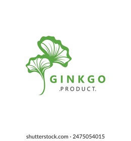 Ginkgo biloba leaf logo. can be used for herbal health products modern style logo design template