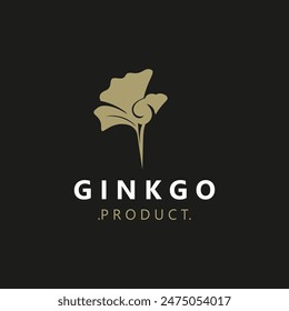 Ginkgo biloba leaf logo. can be used for herbal health products modern style logo design template