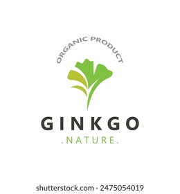 Ginkgo biloba leaf logo. can be used for herbal health products modern style logo design template