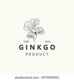 Ginkgo biloba leaf logo. can be used for herbal health products modern style logo design template