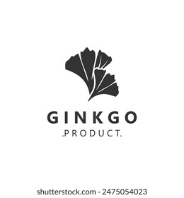 Ginkgo biloba leaf logo. can be used for herbal health products modern style logo design template