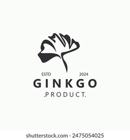 Ginkgo biloba leaf logo. can be used for herbal health products modern style logo design template