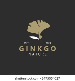 Ginkgo biloba leaf logo. can be used for herbal health products modern style logo design template