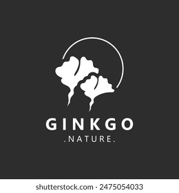 Ginkgo biloba leaf logo. can be used for herbal health products modern style logo design template