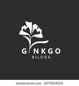 Ginkgo biloba leaf logo. can be used for herbal health products modern style logo design template