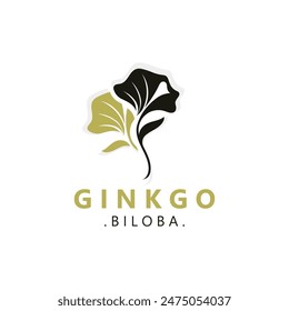 Ginkgo biloba leaf logo. can be used for herbal health products modern style logo design template