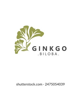 Ginkgo biloba leaf logo. can be used for herbal health products modern style logo design template